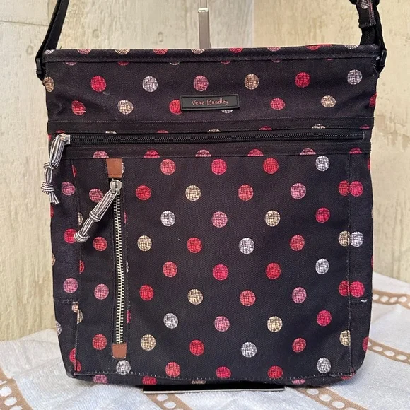 Vera Bradley Black Polka Dot Crossbody Bag - Picture 2 of 10